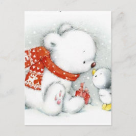 KerstBaby Polar Beer Kissingvogel Feestdagenkaart