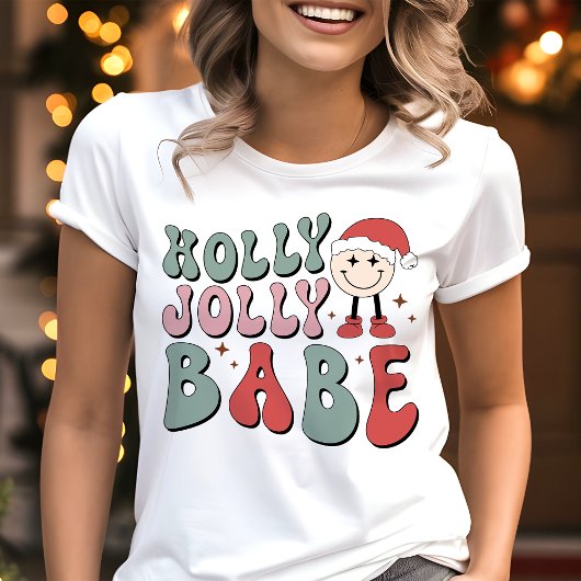 Kerstbaby Retro Grappige Kerstmis Tri-Blend Shirt
