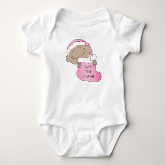 Kerstbaby Roze Mutse Romper (Voorkant)