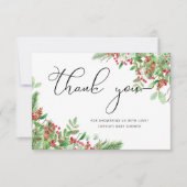 kerstbaby shower bedankkaart (Voorkant)