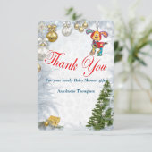 kerstBaby shower Dank u wel Bedankkaart (Staand voorkant)