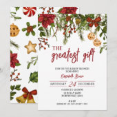 kerstBaby shower, grootst cadeau, mam-to-be Kaart (Voorkant / Achterkant)