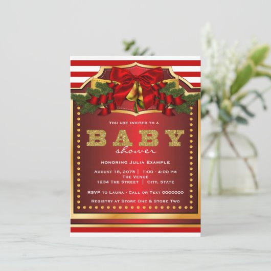kerstBaby shower Kaart (Staand voorkant)