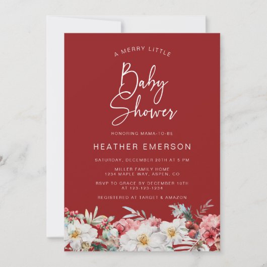 kerstBaby shower Kaart (Voorkant)