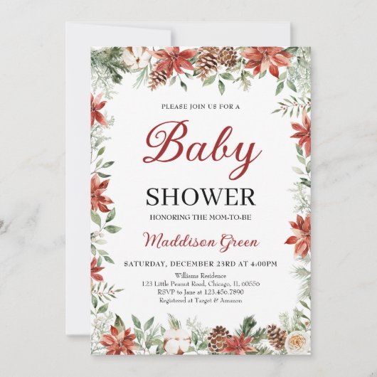 kerstBaby shower Kaart (Voorkant)