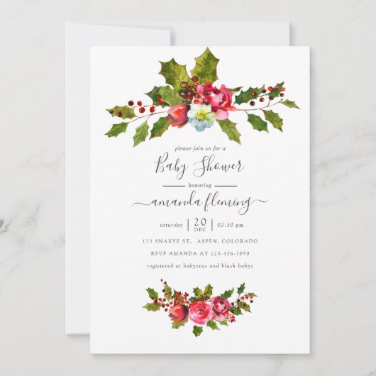 kerstBaby shower Kaart (Voorkant)