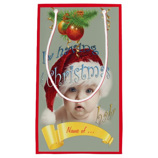 kerstBaby shower Klein Cadeauzakje (Voorkant)