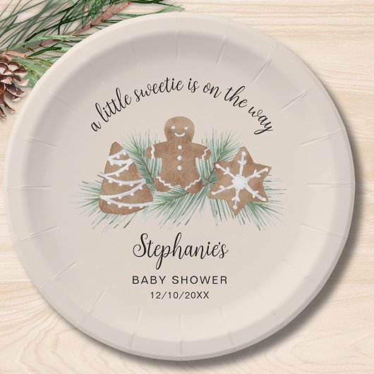 kerstBaby shower Papieren Bordje
