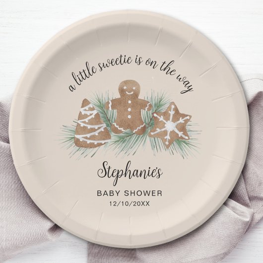 kerstBaby shower Papieren Bordje