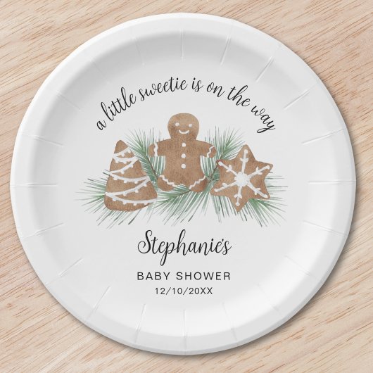 kerstBaby shower Papieren Bordje