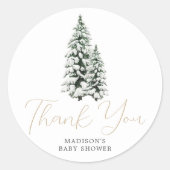 kerstBaby shower Ronde Sticker (Voorkant)