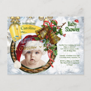 Kerstbaby Shower-uitnodiging Uitnodiging Briefkaart