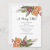 kerstBaby shower | Winterbotanisch Kaart (Voorkant)