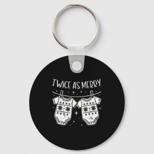 Kerstbaby Tweeling Moeder Xmas Tweeling Zwangersch Sleutelhanger