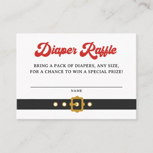 Kerstbaby Vakantie Babyshower Luiers Raffle Instee Informatiekaartje (Voorkant)