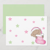 kerstBaby van kleurenroze Pet Kaart (Voorkant / Achterkant)