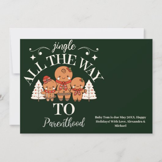 Kerstbaby Zwangerschapsaankondiging Feestdagenkaart (Voorkant)