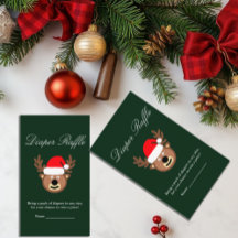 Kerstbabyfeest Luierspel Kaart met Rendier