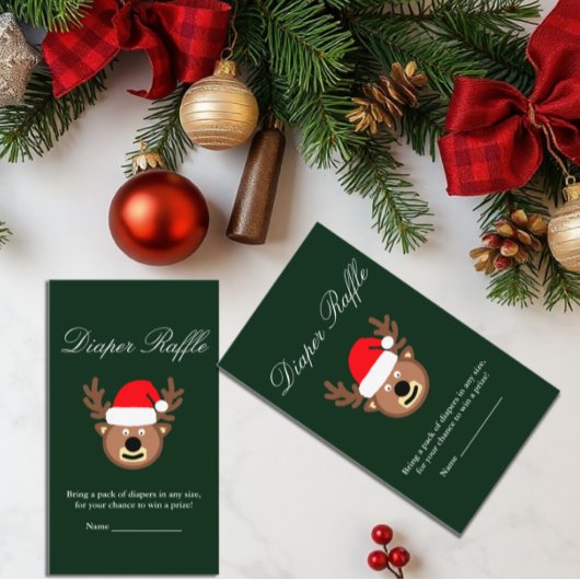 Kerstbabyfeest Luierspel Kaart met Rendier