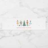 Kerstbabyfeest Notenkraker Waterfles Etiket (Enkel label)