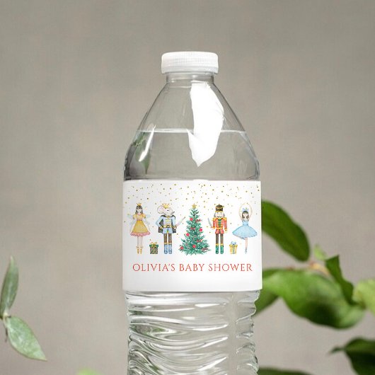 Kerstbabyfeest Notenkraker Waterfles Etiket