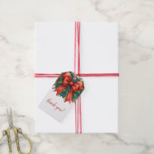Kerstbabyfeestje met rode strik cadeaulabel (Met Touw)