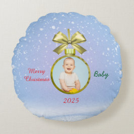 Kerstbabyfoto Rond Kussen