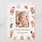 Kerstbabyfoto vakantiewenskaart kaart (Voorkant)