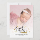 Kerstbabyfoto's Geboorteaankondiging Feestdagenkaart (Voorkant)