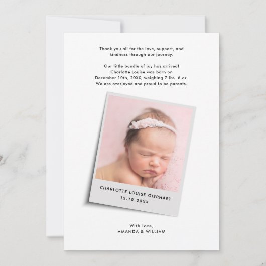 Kerstbabyfoto's Geboorteaankondiging Feestdagenkaart (Achterkant)