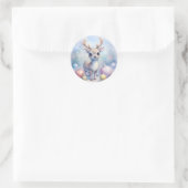 Kerstbabyrendier Ronde Sticker (Tas)