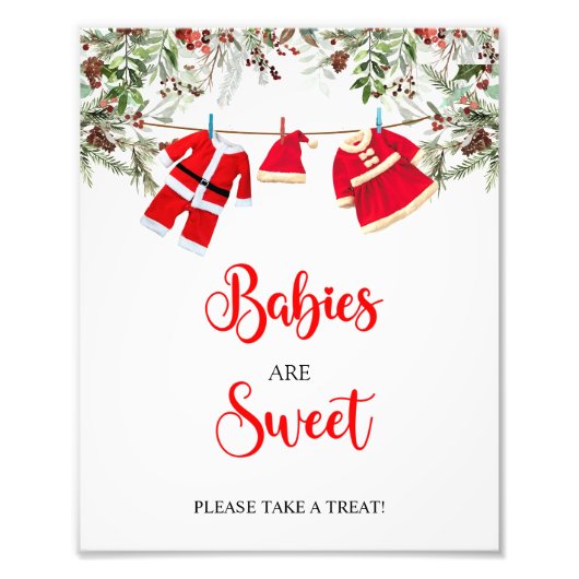 Kerstbaby's zijn een zoet Baby shower teken Foto Afdruk (Voorkant)