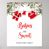 Kerstbaby's zijn een zoet Baby shower teken Poster (Voorkant)