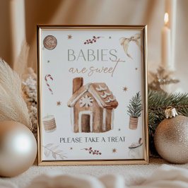 Kerstbaby's zijn een zoet tafelteken poster