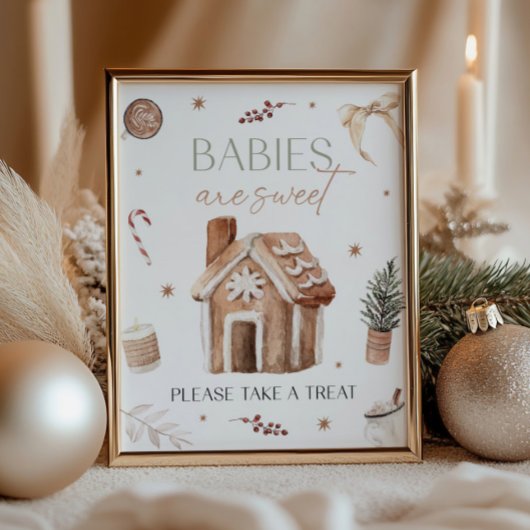 Kerstbaby's zijn een zoet tafelteken poster