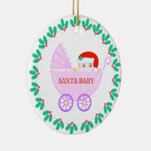 Kerstbabywagen Keramisch Ornament (Rechts)