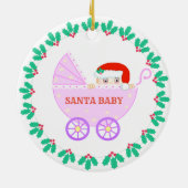 Kerstbabywagen Keramisch Ornament (Achterkant)