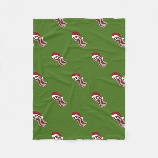 Kerstbacon Fleece Deken (Voorkant)