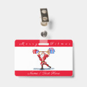 Kerstbadge gepersonaliseerd badge (Back with Clip)