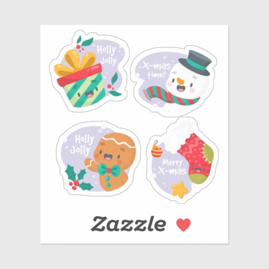 Kerstbadge sticker collectie (Vel)