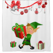 Kerstbadkamer gordijn, Elf Douchegordijn (Voorkant)
