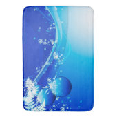 Kerstbadmat/Blauwe Ornamenten Badmat (Voorkant Verticaal)
