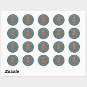 Kerstbak Gingerbread Man Ronde Sticker (Vel)