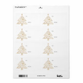 Kerstbakbomen goud naar en vanaf de feestdag etiket (Full Sheet)