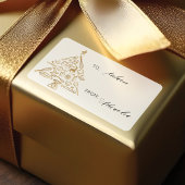 Kerstbakbomen goud naar en vanaf de feestdag etiket
