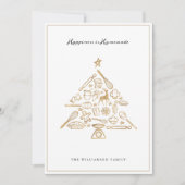 kerstbakboom Gold- en witserie-recept Feestdagenkaart (Voorkant)