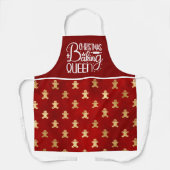 Kerstbaken Koningin Red Gold Gingerbrood Man Schort (Voorkant)