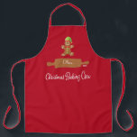 Kerstbaken Rood Monogram Apron Schort<br><div class="desc">Het ideale platform voor al je kerstvakanties! Kute tandenbrood en rolpin met jouw naam. Fun-typografie zegt "Kerstbaken". Het perfecte platform voor je hele familie! Met jaar van gebeurtenis.</div>