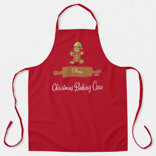 Kerstbaken Rood Monogram Apron Schort