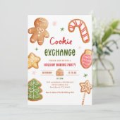 Kerstbakfeest Cookie-uitwisseling Kaart (Staand voorkant)